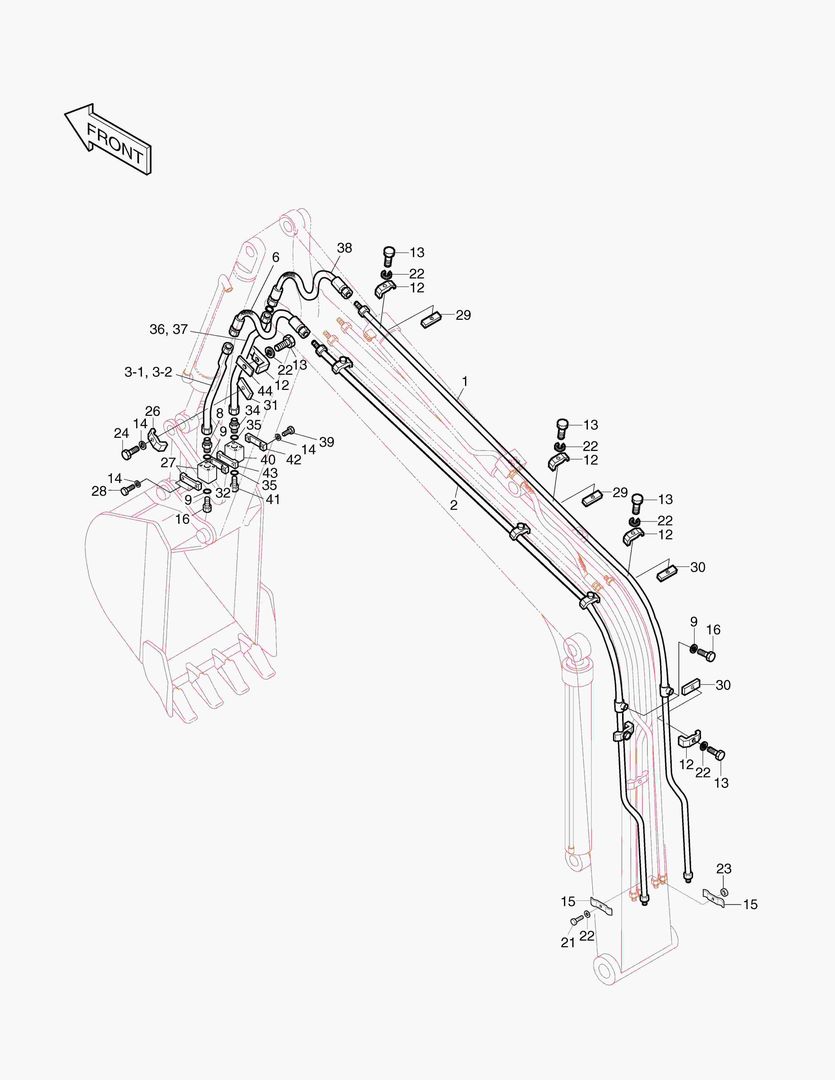 ТРУБОПРОВОД ГИДРОМОЛОТА-ПЕРЕДНИЙ