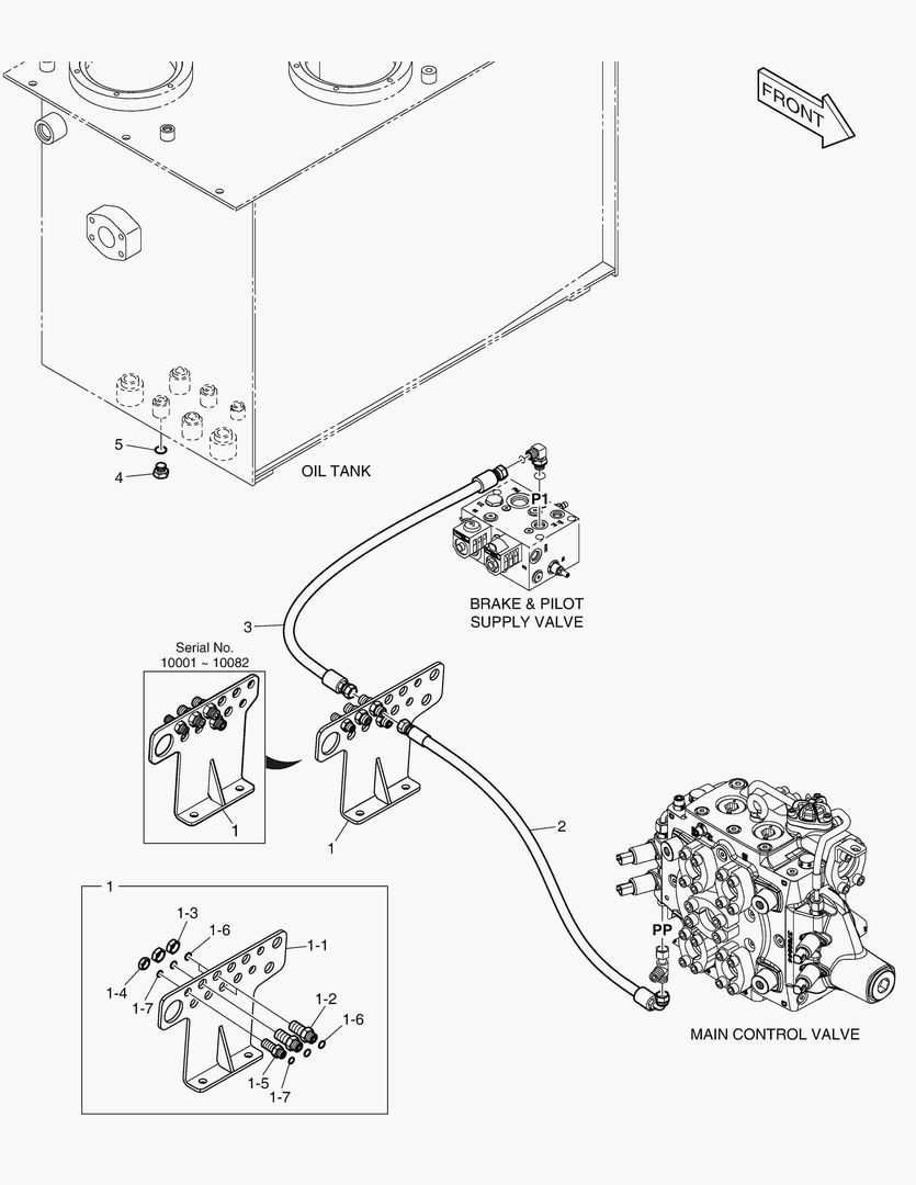 ТРУБОПРОВОД СЕРВОУПРАВЛЕНИЯ - 3 КАТУШКИ(ЭЛЕКТРИКА)