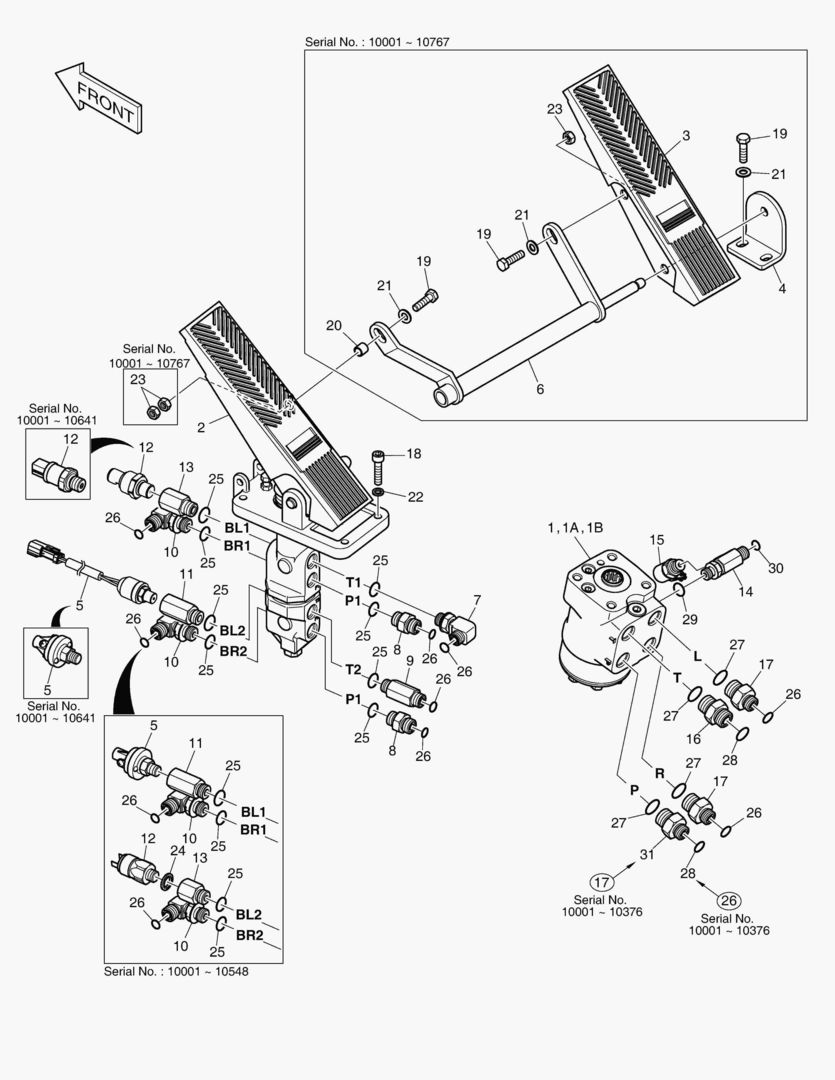 1180 BRAKE PEDAL VALVE & STEER UNIT