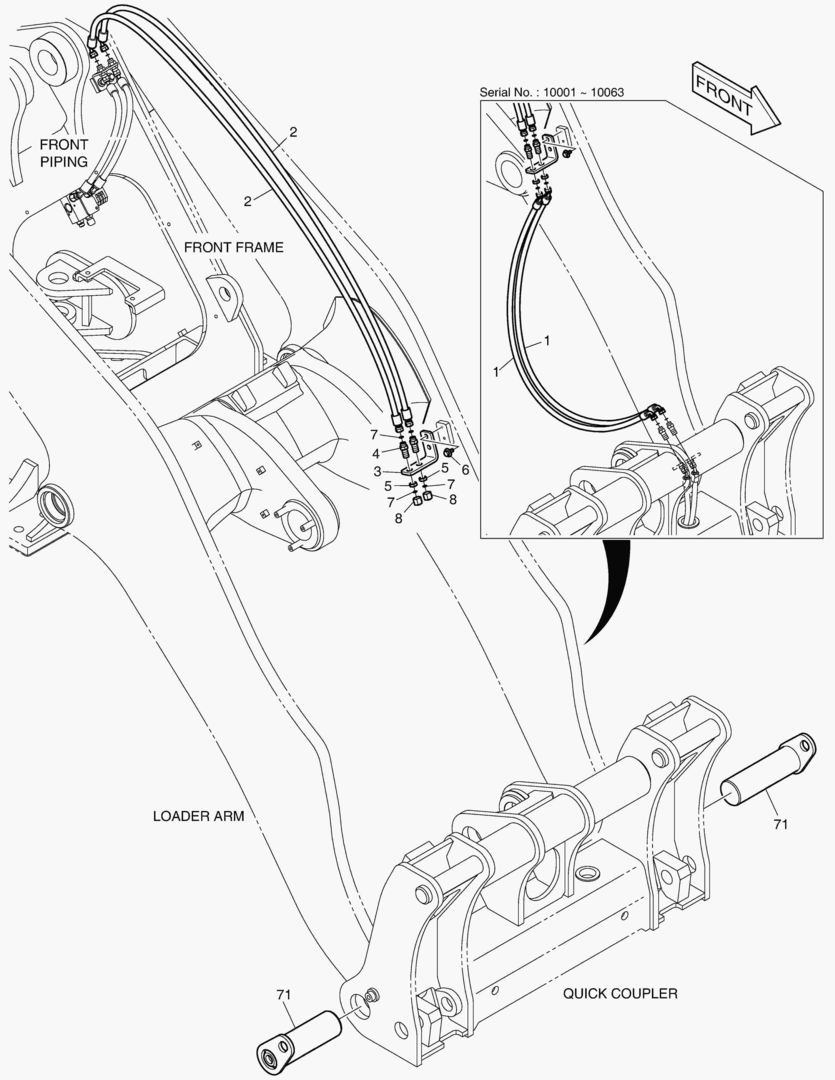 БЫСТРОСЪЕМНАЯ МУФТА ТРУБОПРОВОДА- ДЛИННАЯ СТРЕЛА