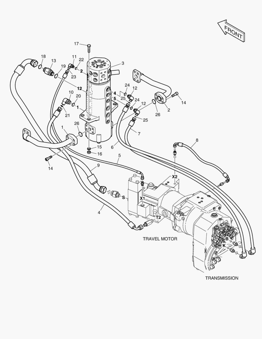 СИСТЕМА ТРУБОПРОВОДА КАРДАННОГО ВАЛА - ПОВОРОТНОЕ СОЕДИНЕНИЕ