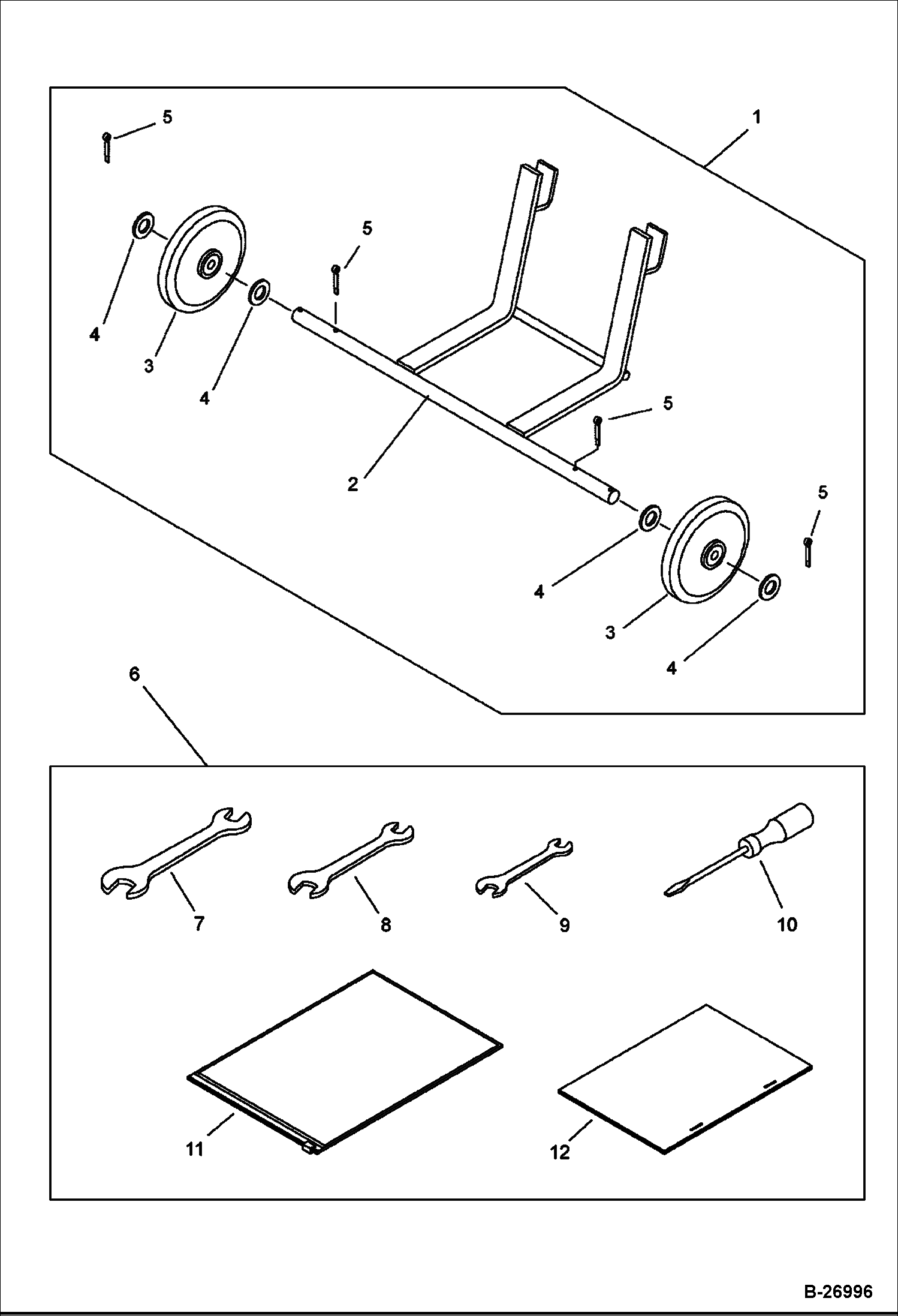 ПРИЦЕП В СБОРЕ И КОМПЛЕКТ ИНСТРУМЕНТОВ