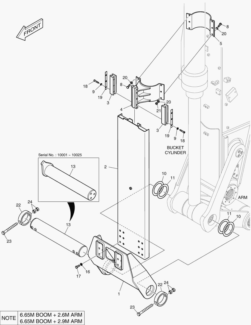 6660 BUCKET CYLINDER COVER - BOOM 6.65m