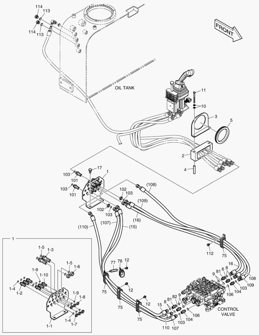 ТРУБОПРОВОД СЕРВОУПРАВЛЕНИЯ - 3-Й РЫЧАГ