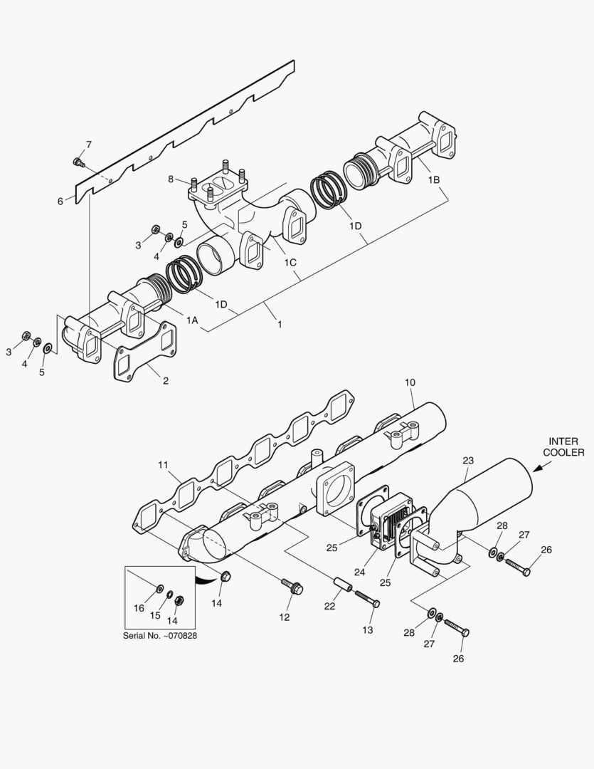 Схема 013 INTAKE & EXHAUST MANIFOLD