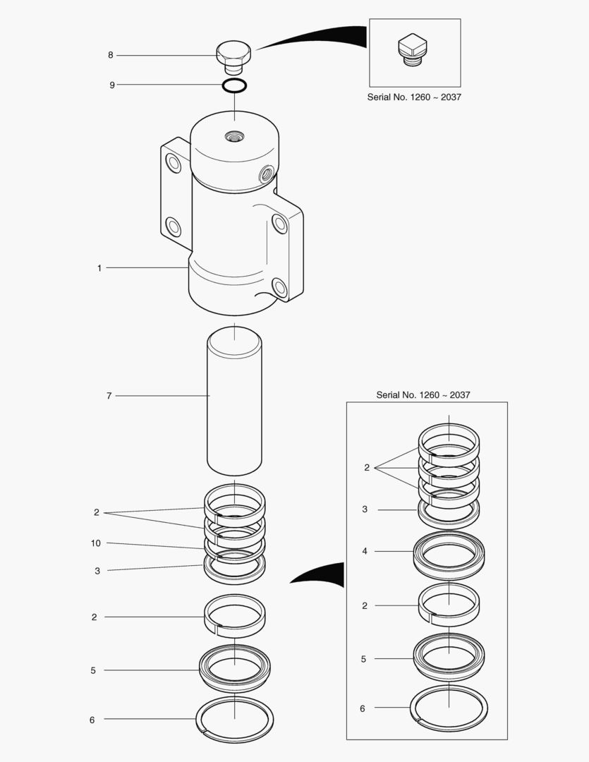 Спецтехника 4451 CHOCKING CYLINDER-L.H [1260~3173] - главное фото
