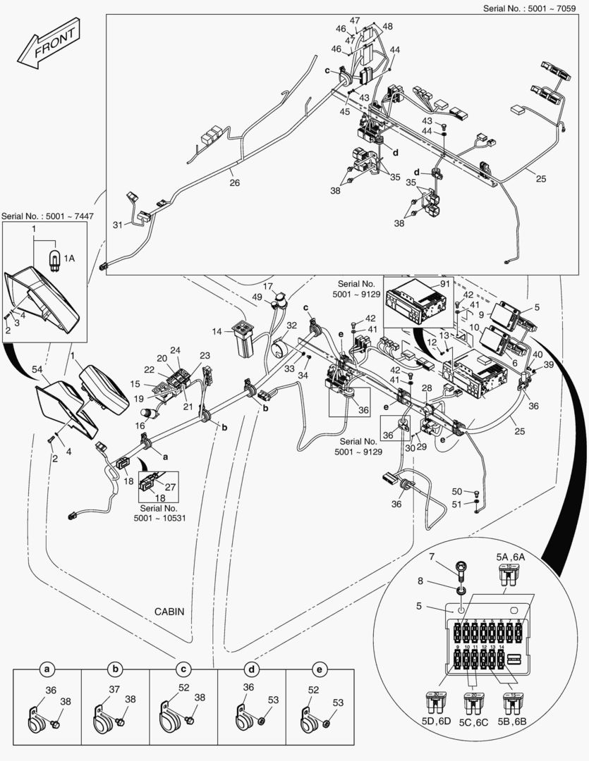 1680 ELECTRIC PARTS - CABIN [5001~10640]