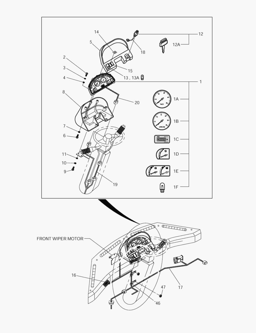 ЭЛЕКТРИЧЕСКИЕ ЗАПЧАСТИ(1)-ИЗМЕРИТЕЛЬНЫЕ ПРИБОРЫ ПАНЕЛЬ