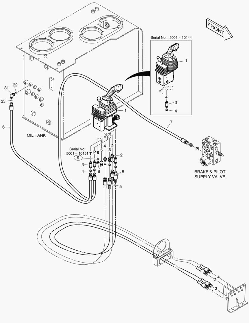 ТРУБОПРОВОД СЕРВОУПРАВЛЕНИЯ - РЫЧАГ ПЕРЕДАЧИ + 2 КАТУШКИ