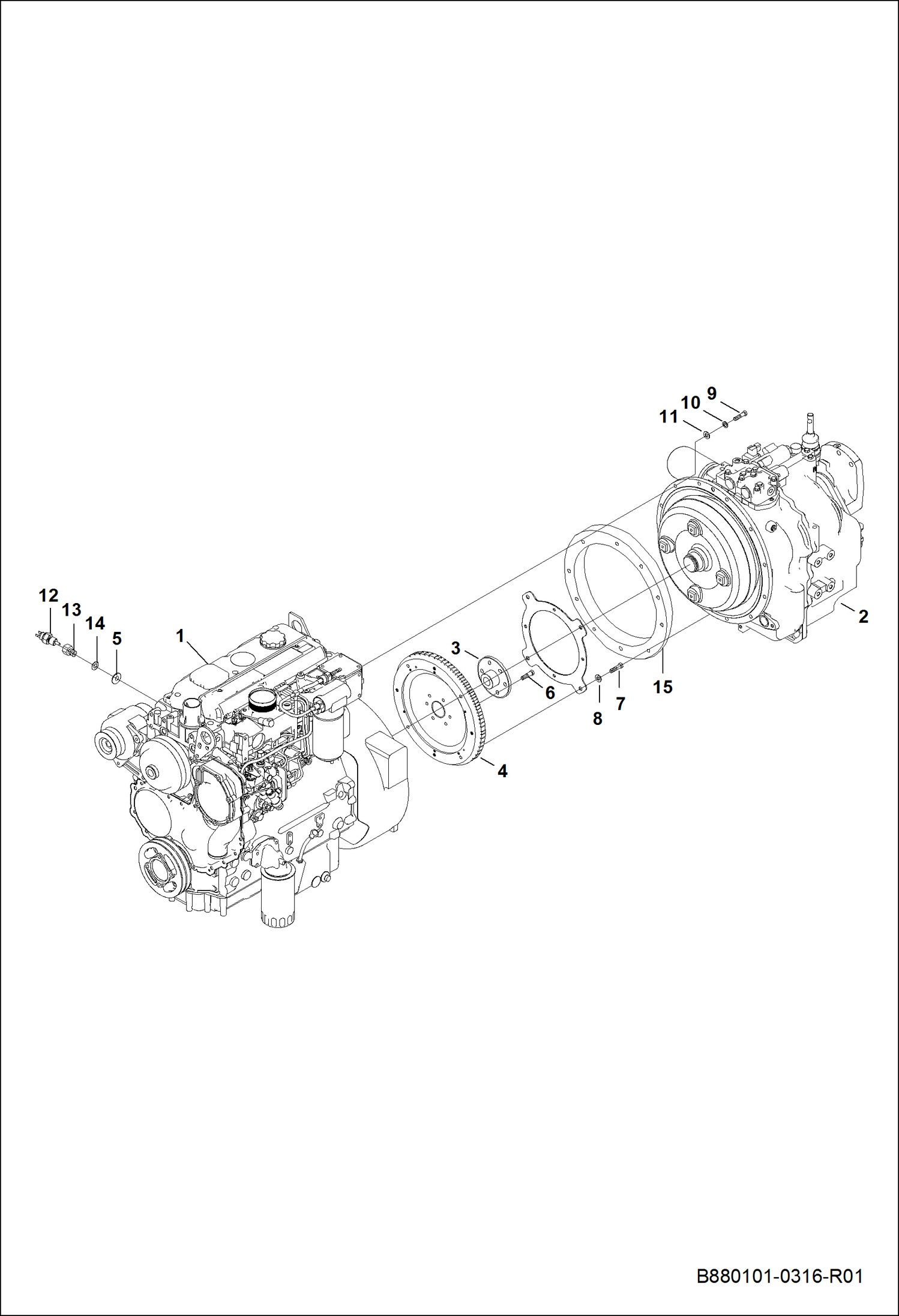 ДВИГАТЕЛЬ И СОЕДИНЕНИЯ С ТРАНСМИССИЕЙ (4WD)