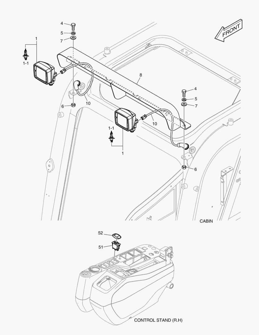 1820 WORKING LAMP - 2 LAMP(HALOGEN)