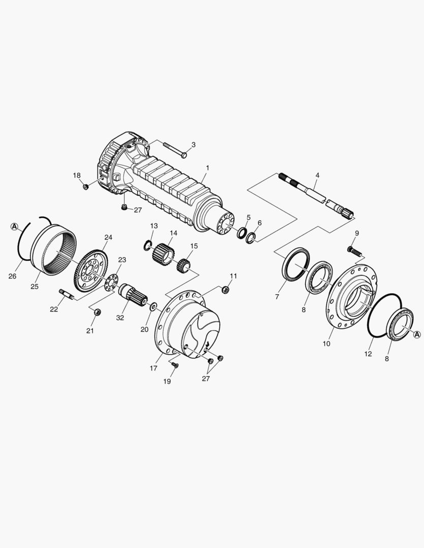 ПЛАНЕТАРНАЯ ПЕРЕДАЧА - ПЕРЕДНЯЯ ОСЬ