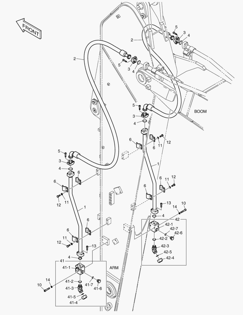 6460 ARM PIPING - ARM 3.5m(ONE & TWO WAY)