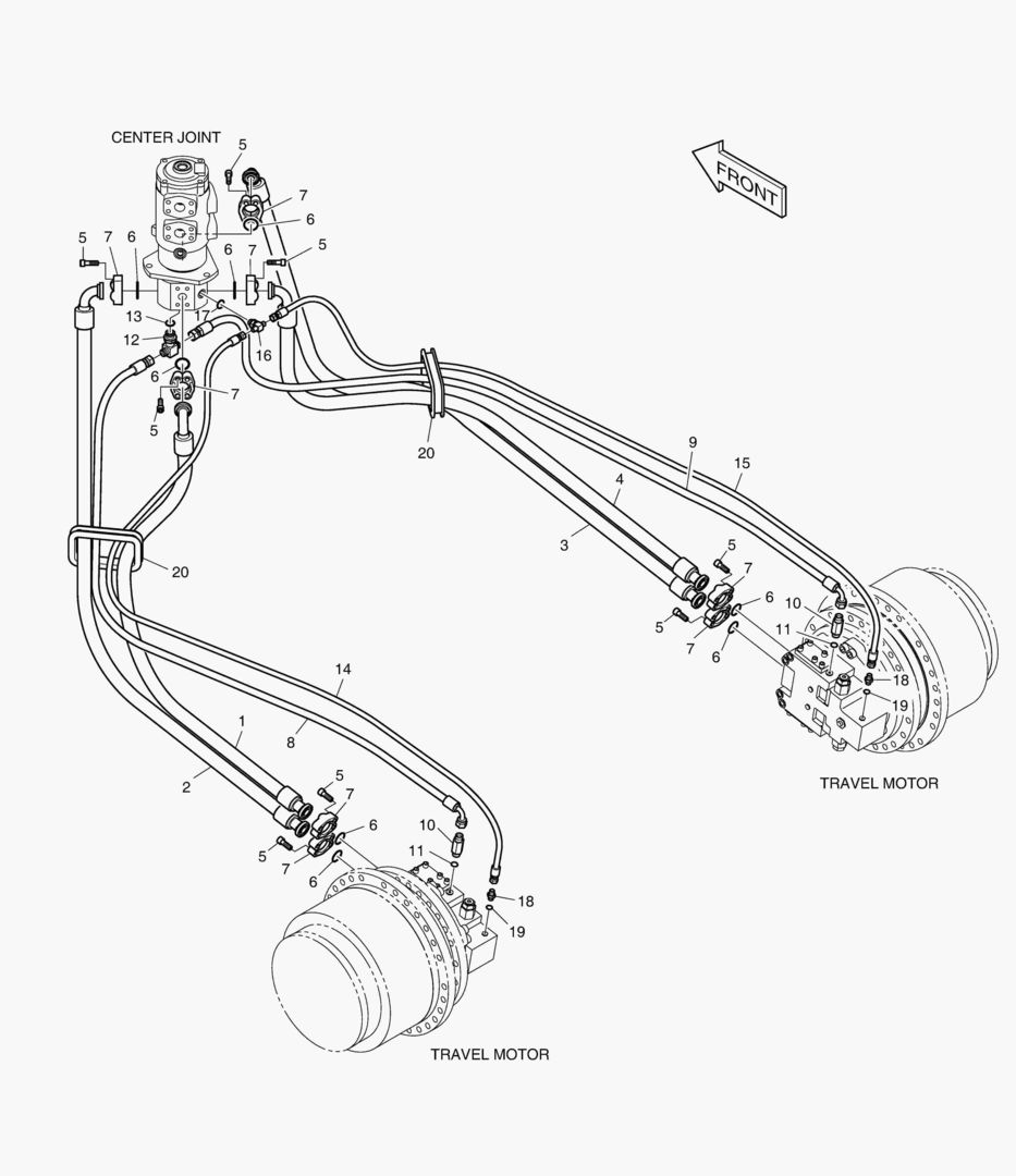 ТРУБОПРОВОД ХОДА - ШИРИНА ГУСЕНИЦЫ 3 м