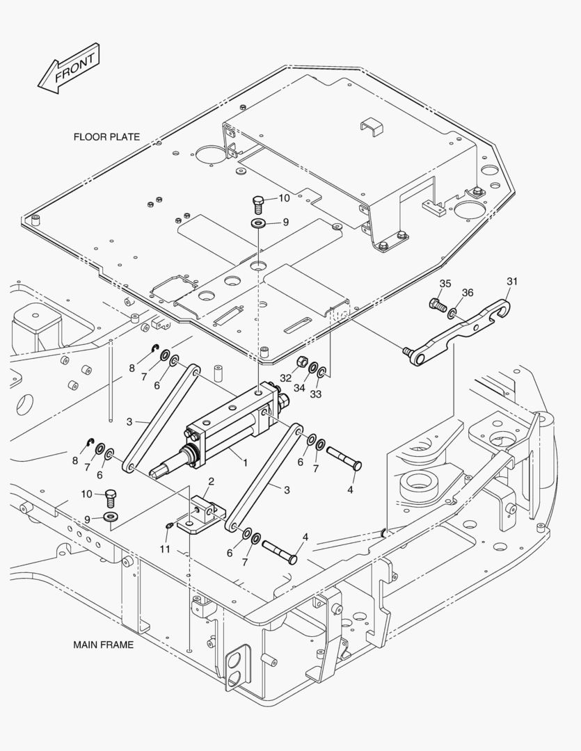 КРОНШТЕЙН НАКЛОНА - КАБИНА