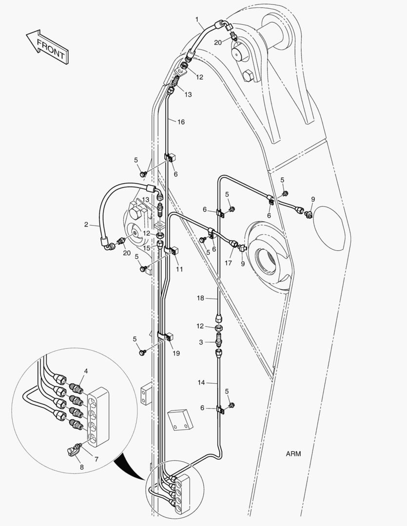 ТРУБОПРОВОД СМАЗОЧНОЙ СИСТЕМЫ - РУКОЯТЬ