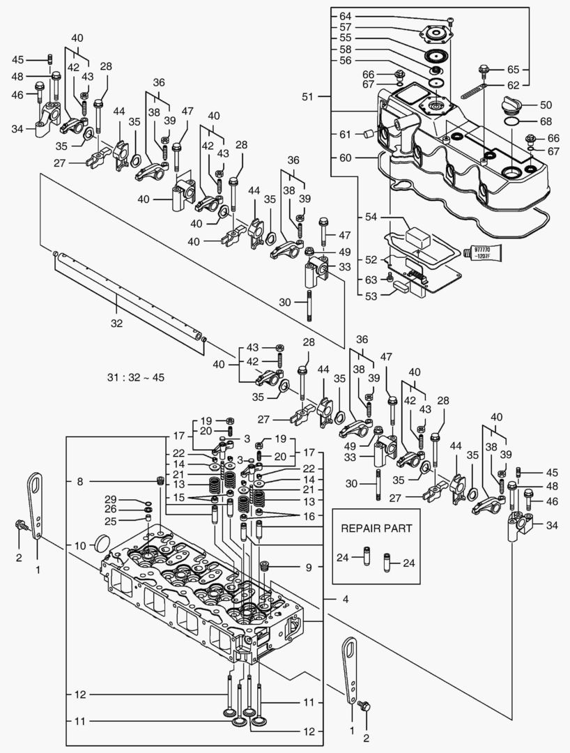 014 CYLINDER HEAD & BONNET