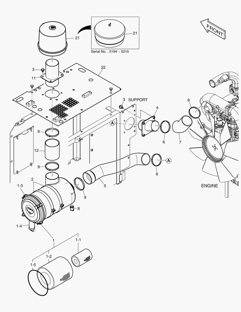 6660 AIR CLEANER - PRE CLEANER [5194~]