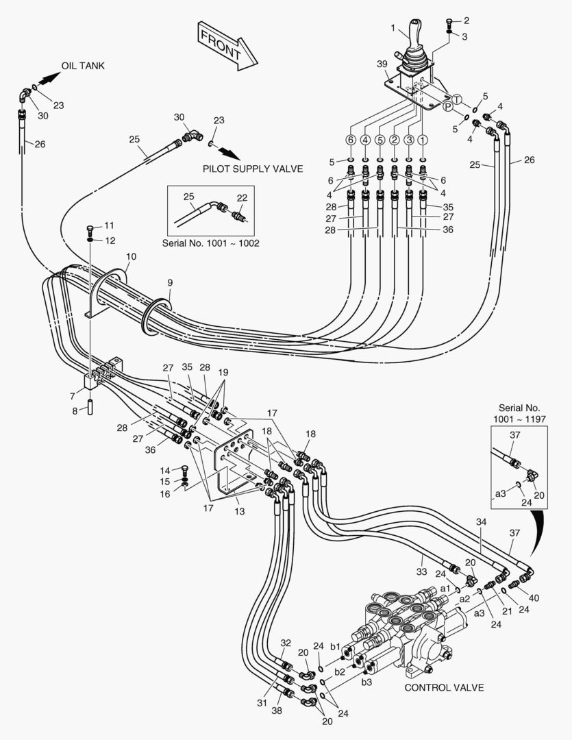 ТРУБОПРОВОД СЕРВОУПРАВЛЕНИЯ-3 КАТУШКИ