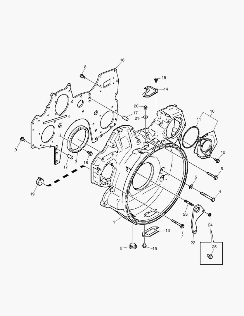 Схема G011-26 FLYWHEEL HOUSING TIMING GEAR PLATE