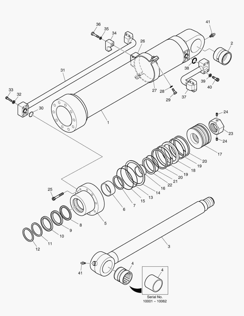 ЦИЛИНДР КОВША - РУКОЯТЬ 8 м