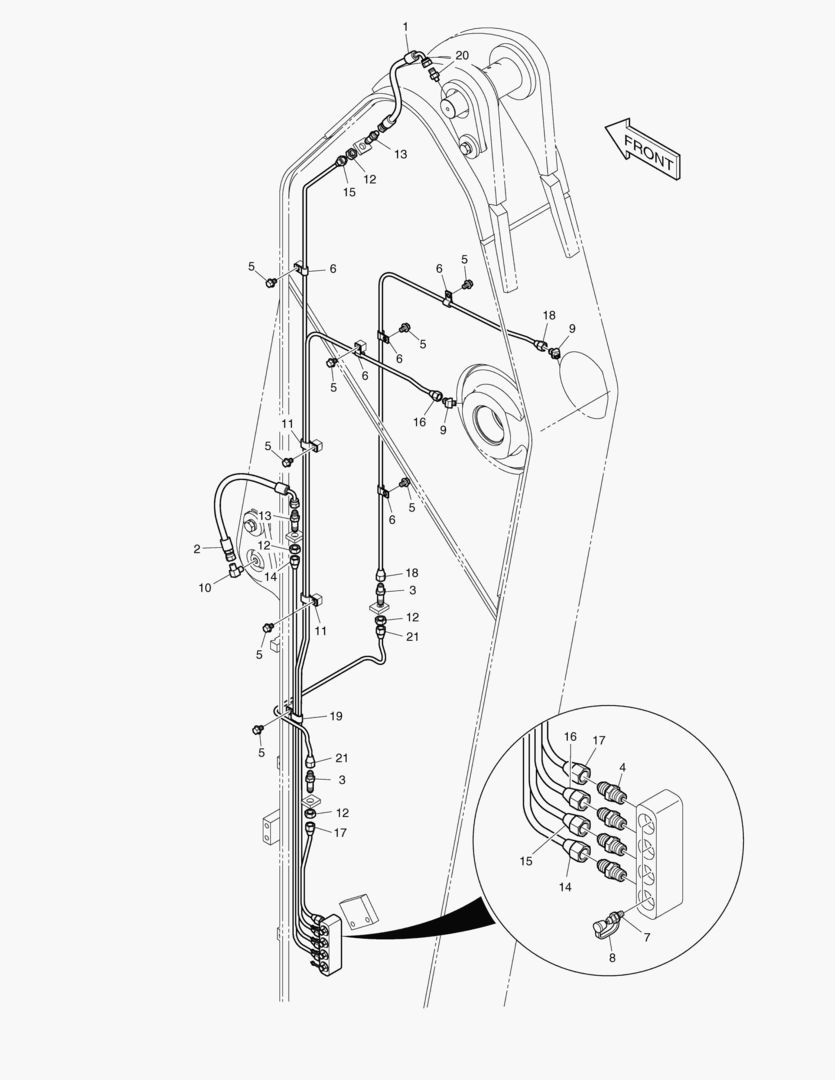 6590 LUBRICATION PIPING - ARM 3.5m [40001~40040]