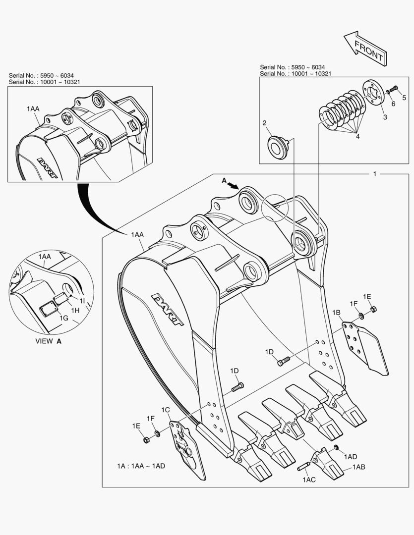 6700 BUCKET ASS`Y - 1.42mВі(48`) - SIDE PIN